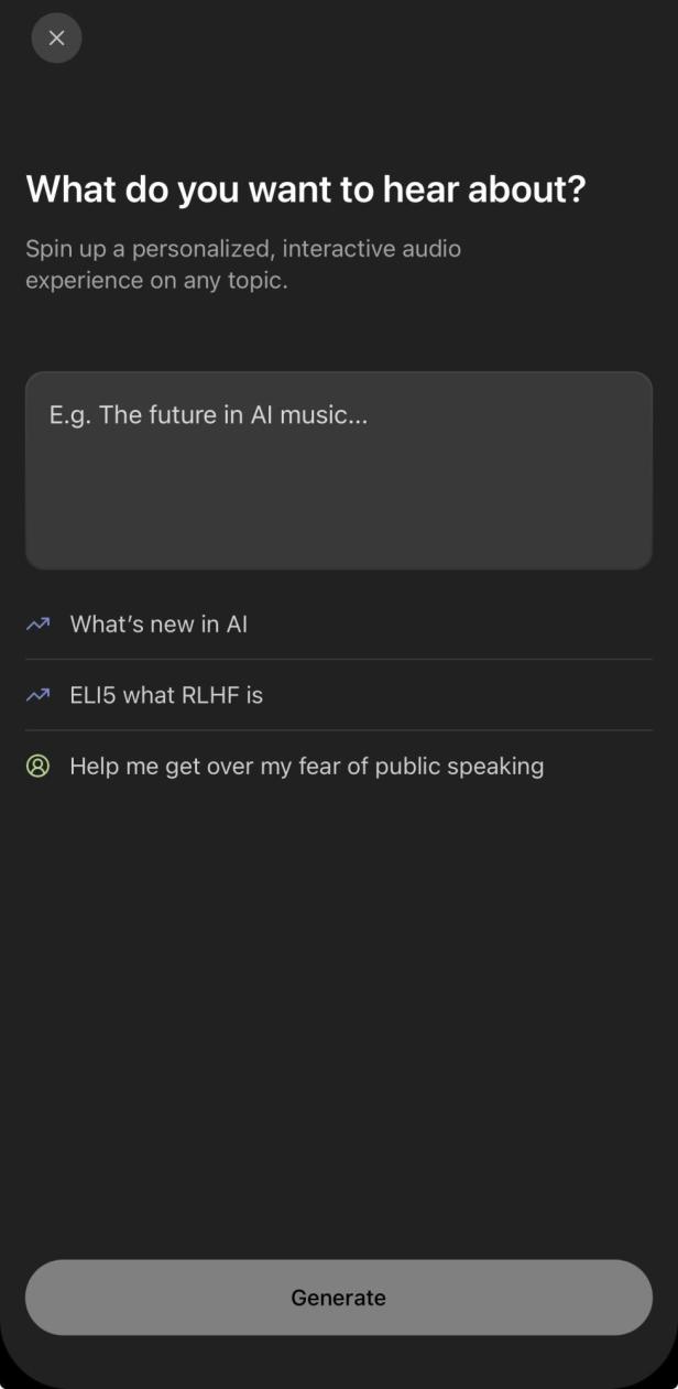 DeepCast-Input zur Erstellung eines DeepCast