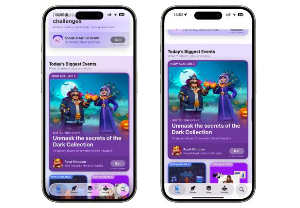 iOS 26 im Liquid-Glass-Design (links) und mit reduzierter Transparenz (rechts)