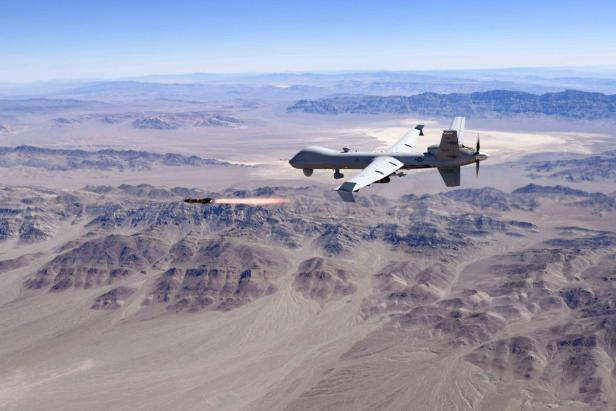 Eine MQ-9 Reaper-Drohne bei einer Übung