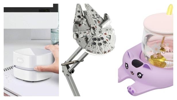 Tischstaubsauger, Stehlampe, Tassenwärmer