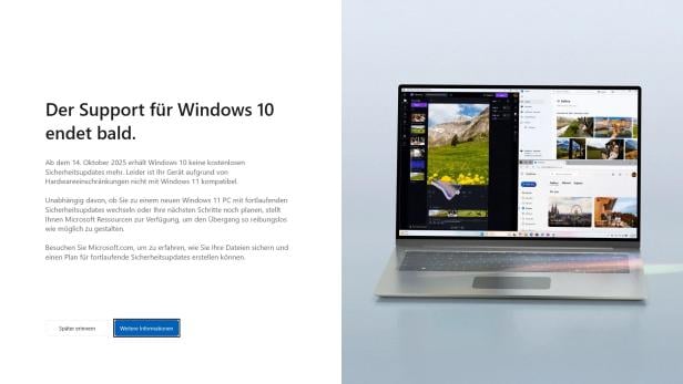 Screenshot "Der Support für Windows 10" endet bald