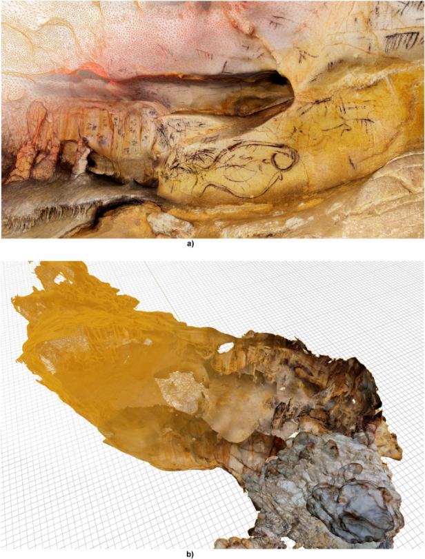 LiDAR-Output der Höhlenmalerei und Höhle