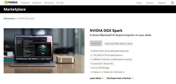 Auf der Website sieht man, dass der Computer bereits ausverkauft ist.