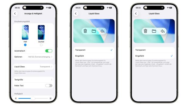 Das Liquid-Glass-Design in iOS 26 kann abgedreht werden. 