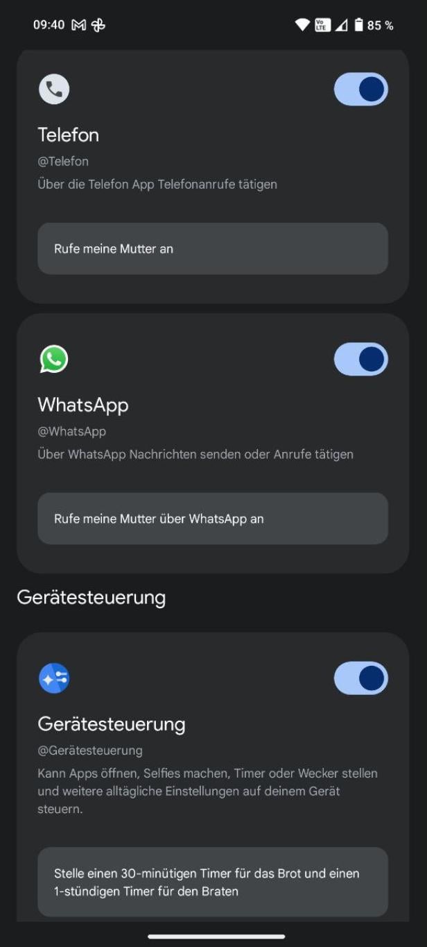 Die Verbindung zu WhatsApp kann in den Gemini-Einstellungen deaktiviert werden.