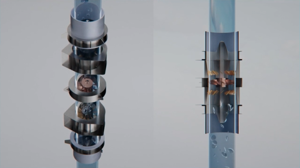 Ein Querschnitt der Pump-Turbine