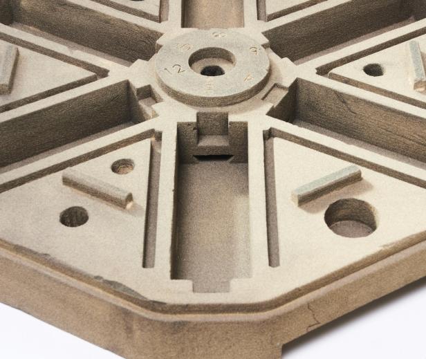 Aus Quarzsand gedruckte DiGiPro-Versuchsform.