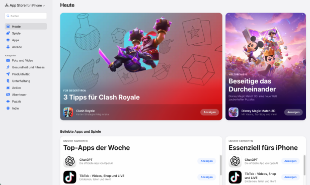 Apple hat dem App Store eine Website spendiert.