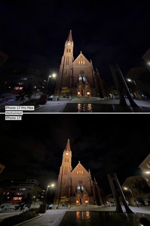iPhone 17 Pro Max vs iPhone 17 - Fotovergleich mit dem Weitwinkel