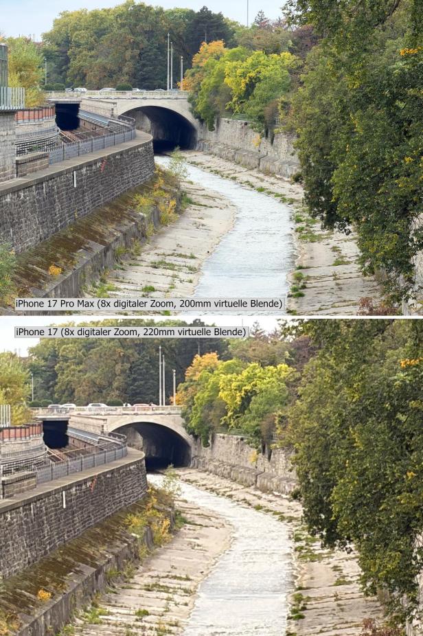 iPhone 17 Pro Max vs iPhone 17 - Fotovergleich mit dem 8-fachen Zoom