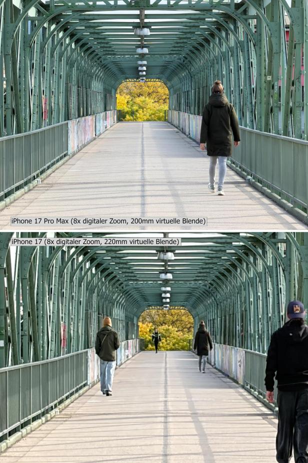 iPhone 17 Pro Max vs iPhone 17 - Fotovergleich mit dem 8-fachen Zoom