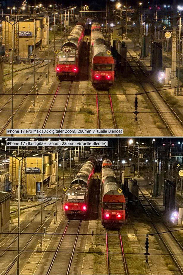 iPhone 17 Pro Max vs iPhone 17 - Fotovergleich mit dem 8-fachen Zoom