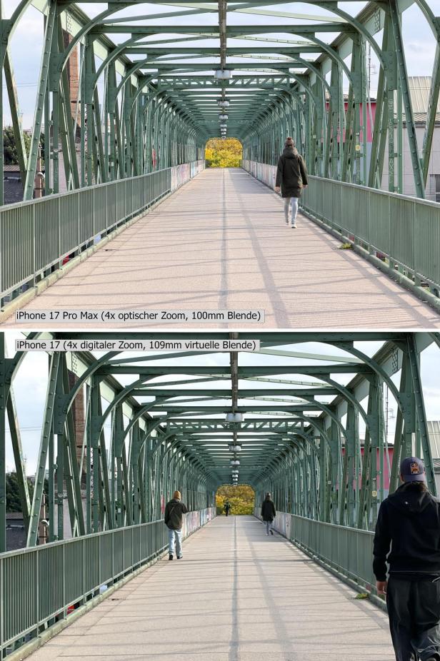 iPhone 17 Pro Max vs iPhone 17 - Fotovergleich mit dem 4-fachen Zoom