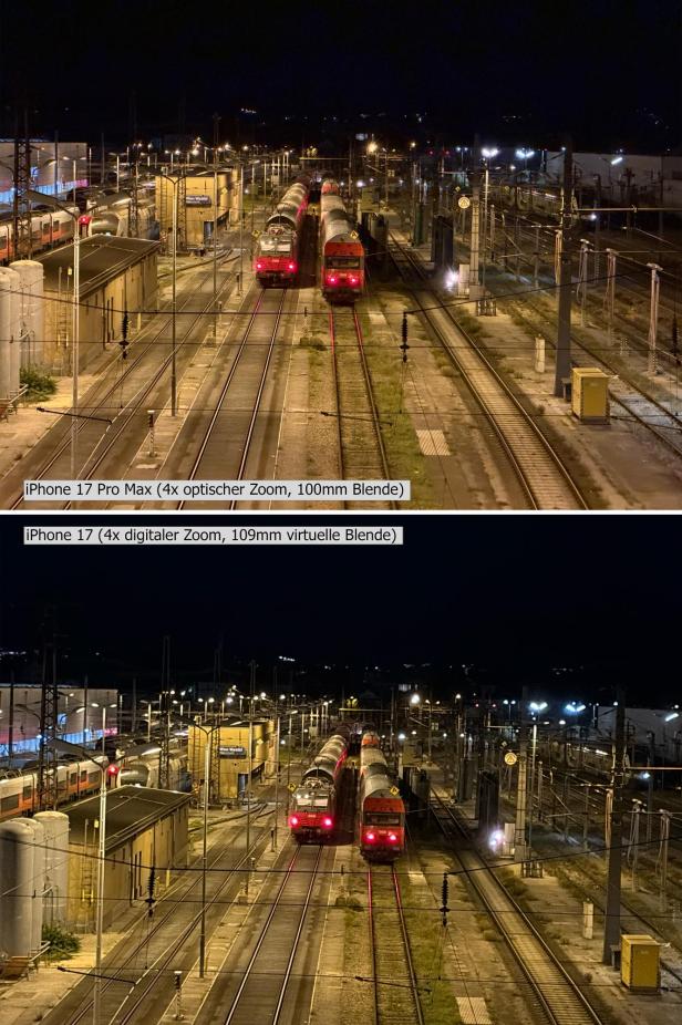 iPhone 17 Pro Max vs iPhone 17 - Fotovergleich mit dem 4-fachen Zoom