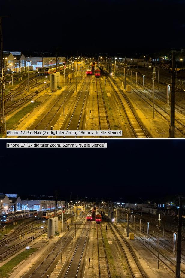 iPhone 17 Pro Max vs iPhone 17 - Fotovergleich mit dem 2-fachen Zoom