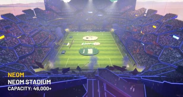 Eine Übersicht des Stadiums von The Line 