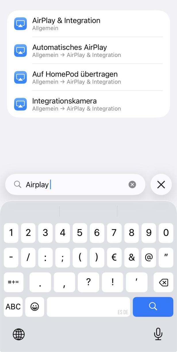 Suche nach Airplay und Integration 