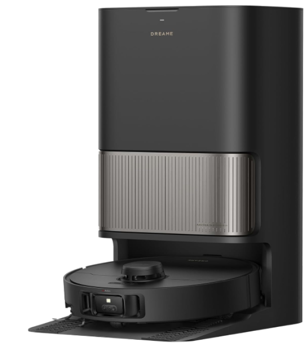 Ein schwarzer Saugroboter von Dreame
