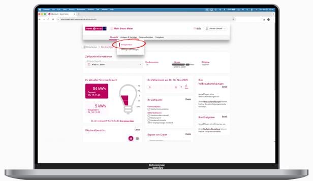 So aktiviert man beim Smart Meter den 15-Minuten-Takt.
