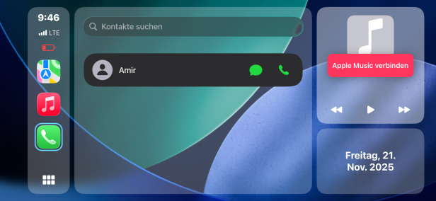 Telefonansicht in Car Play Connect mit Kontaktanzeige