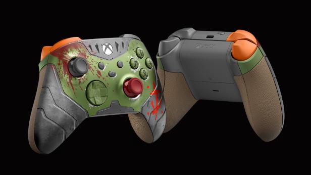 Doom Dark Ages Limited Edition Controller Vorder und Rückansicht