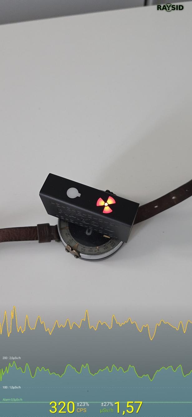 Kamerafunktion in der Raysid-App: Dieser Kompass ist "spicy", würde es in der Strahlen-Community heißen