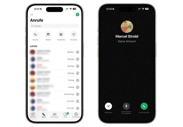 Neue WhatsApp-Funktion für Anrufe