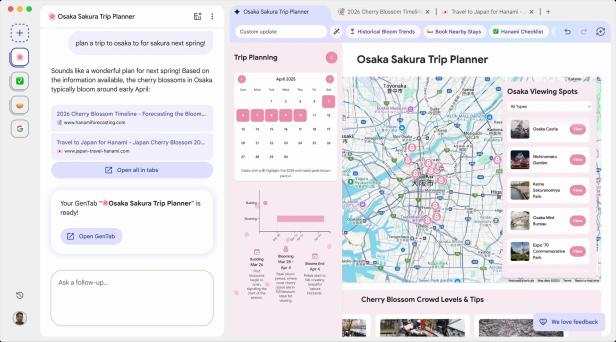 Screenshot von GenTabs in Google Disco