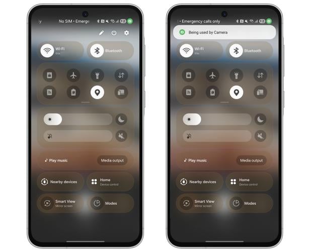 Warnleuchten auf einem Samsung