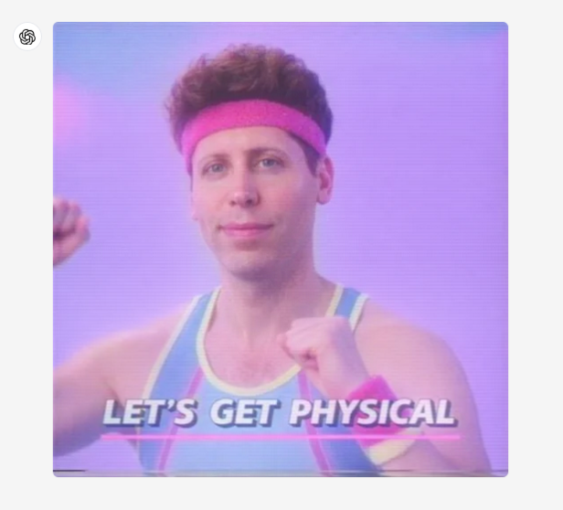 Sam Altman als Fitness Instructor in den 80ern 
