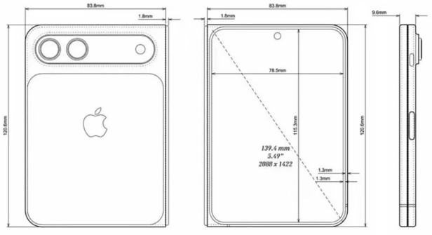 CAD-Zeichnung von iPhone Fold