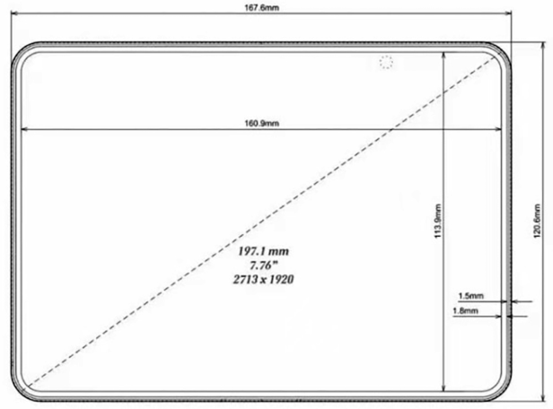 CAD-Zeichnung von iPhone Fold