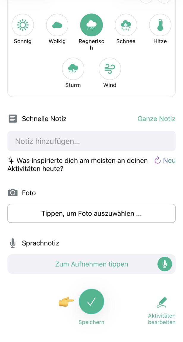 Zu sehen ist die Texteingabemaske von Daylio 