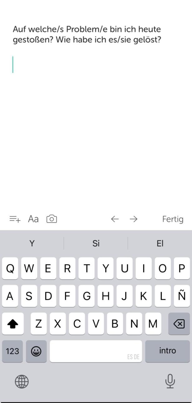 Eine Frage, die man in Grid Diary beantwortet 