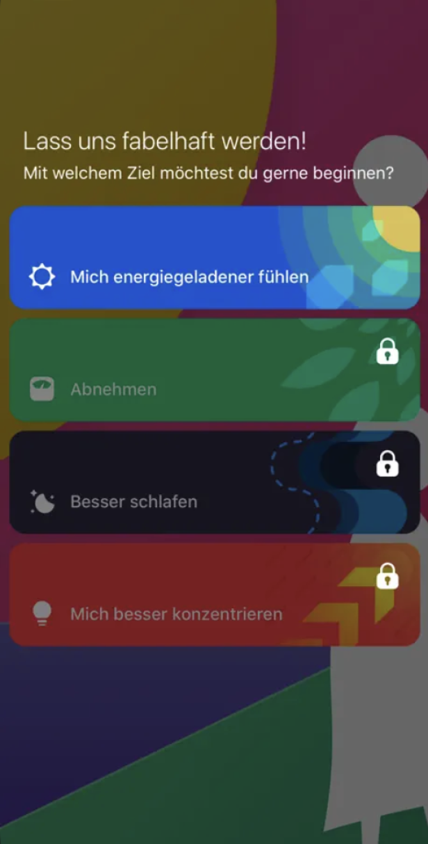 Zielauswahl in Fabulous
