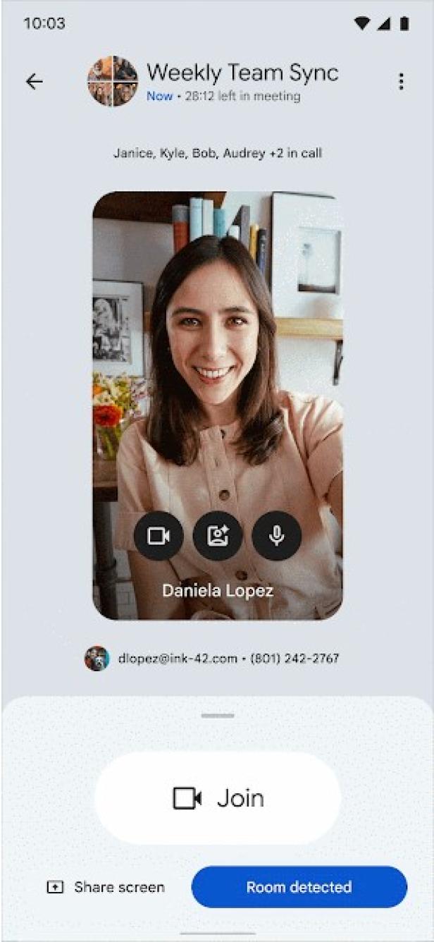 Screenshot der App mit "Room detected"-Button