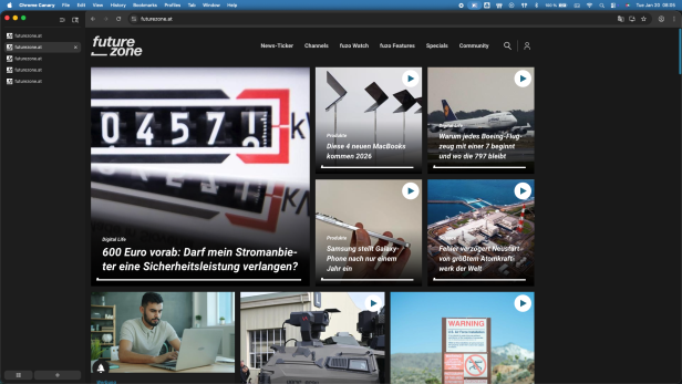 Vertikale Tabs im Chrome-Browser von Google