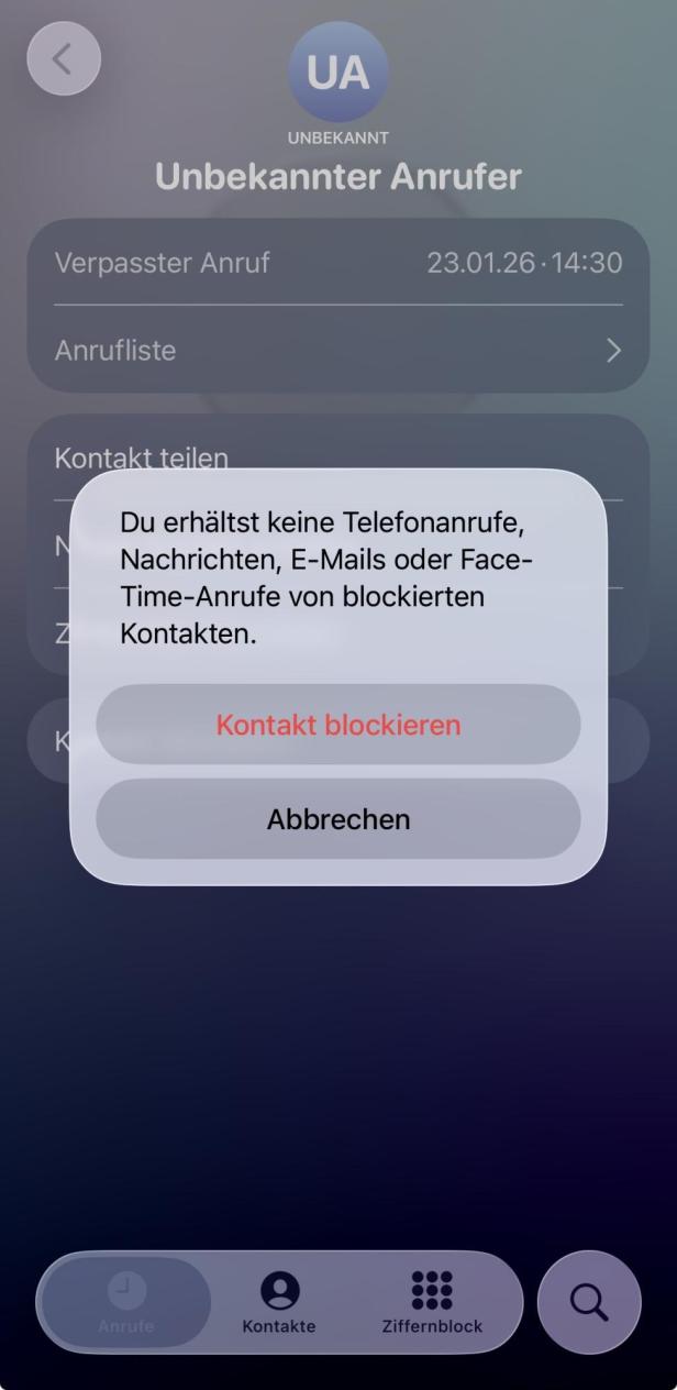 Unebkannte Anrufer blockieren