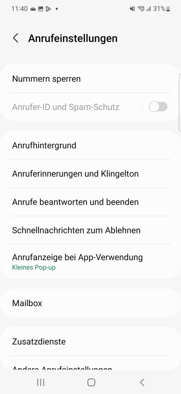 Anrufer-ID und Spam-Schutz