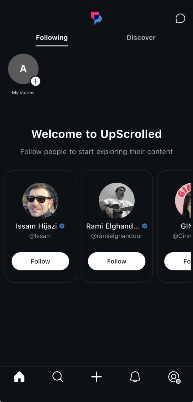 Leere Following-Timeline in Upscrolled