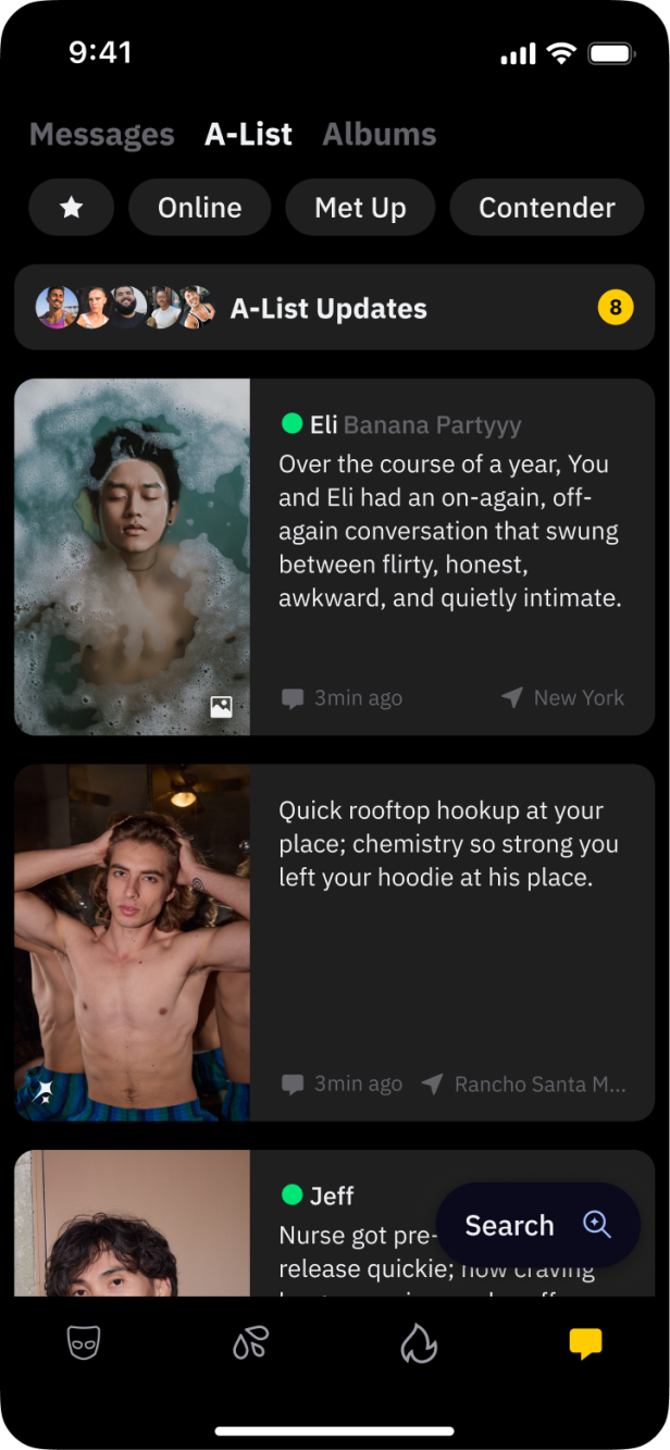 Ein Screenshot zeigt, wie Grindr Edge aussehen soll.