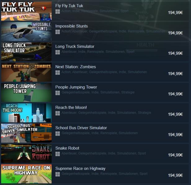 Screenshot Steam Store