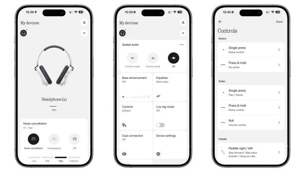 Screenshot der Nothing X App