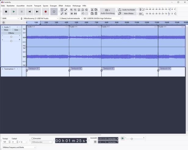 Das Programm erkennt die Stille zwischen den Songs und setzt selbstständig Marken