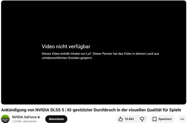Screenshot "Video nicht verfügbar"