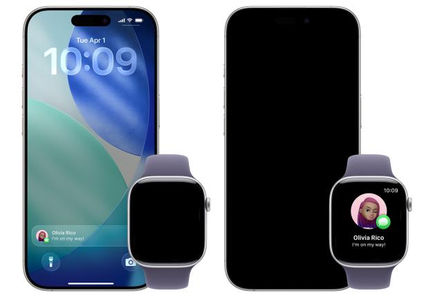 Benachrichtigungen auf einer Apple Watch und einem iPhone