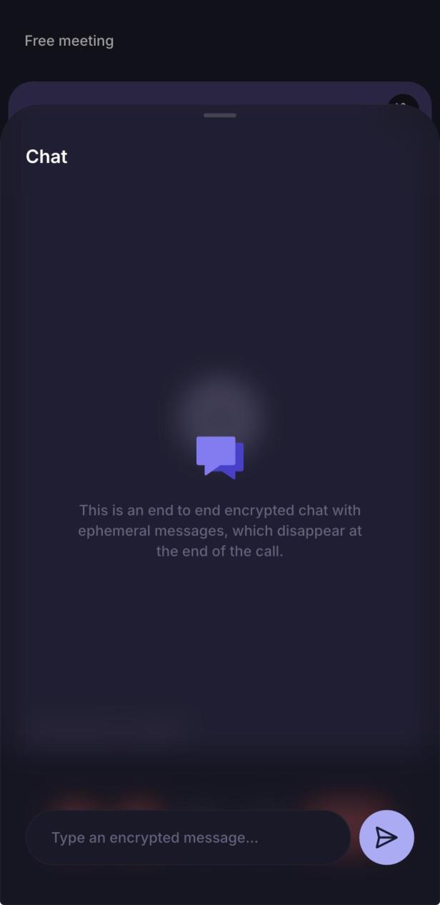 User Interface von Proton Meet