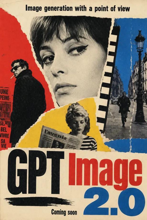 Ein Poster das an 60er Filmplakate der Nouvelle Vague erinnert