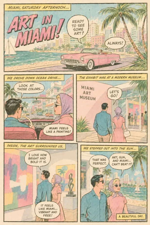 Ein Comic in Zuckerfarben