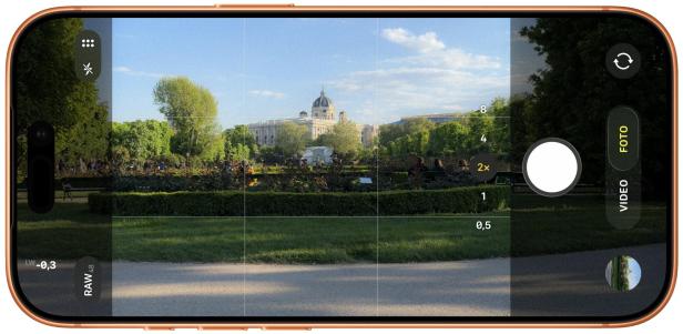 Das Raster hilft wird am Handy in der Fotos-App angezeigtl